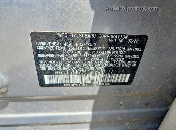 JF2SKASC2MH580277 2021 SUBARU FORESTER Silver 