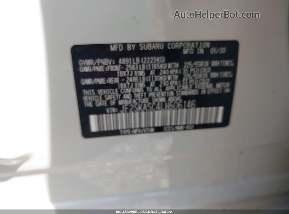 JF2SKASC4LH506146 2020 SUBARU FORESTER White Շարժիչի բաժամունքի տեսք