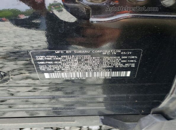 JF2SKAXC3MH530593 2021 SUBARU FORESTER Black VIN կոդի պիտակի տեսք