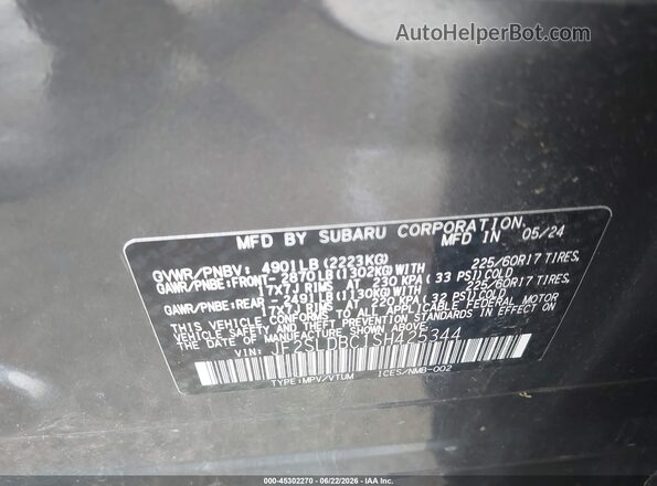 JF2SLDBC1SH425344 2025 SUBARU FORESTER Серый Вид подкапотного пространства