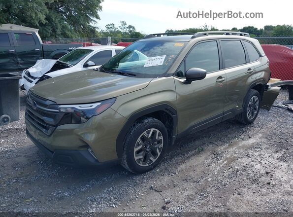 JF2SLDDC0SH587379 2025 SUBARU FORESTER Green Առջևի ձախ երեք քառորդ տեսարան