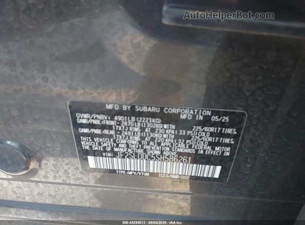 JF2SLDDC5SH586261 2025 SUBARU FORESTER Gray Widok komory silnika