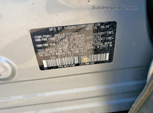 JF2SLDDC7SH465912 2025 SUBARU FORESTER Silver Widok naklejki z numerem VIN