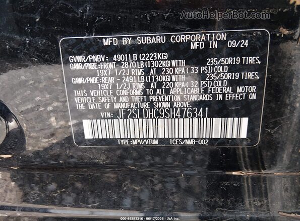 JF2SLDHC9SH476341 2025 SUBARU FORESTER Black Widok komory silnika