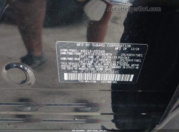 JF2SLDRC0SH528485 2025 SUBARU FORESTER Black Engine compartment view