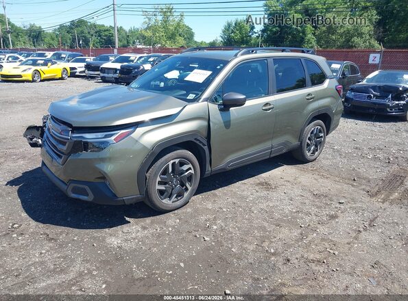 JF2SLDRC7SH585007 2025 SUBARU FORESTER Green წინა მარცხენა ხედი სამი მეოთხედიდან