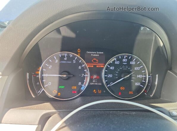 JH4KC1F54JC000462 2018 ACURA RLX Blue Vista del cuadro de instrumentos