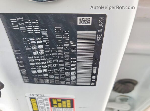 JHLRW2H53KX006213 2019 HONDA CR-V White VIN կոդի պիտակի տեսք