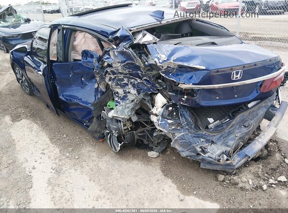 JHMCR6F74HC013885 2017 HONDA ACCORD Blue Задня ліва чверть