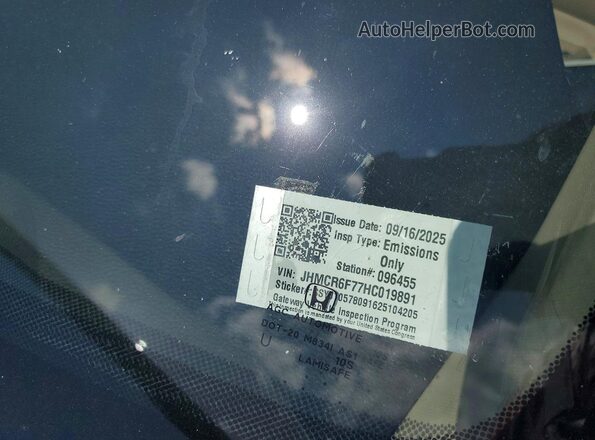 JHMCR6F77HC019891 2017 HONDA ACCORD Белый Вид подкапотного пространства