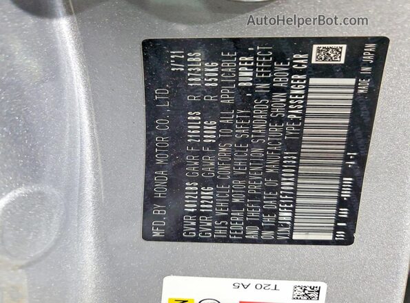 JHMFE1F70NX001331 2022 HONDA CIVIC Серебряный 