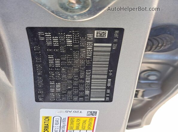JHMFE1F75NX002023 2022 HONDA CIVIC Silver Вид підкапотного простору