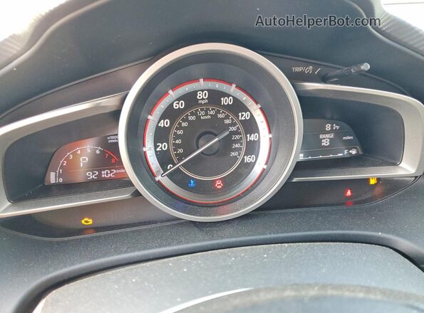 JM1BM1K79G1339910 2016 MAZDA 3 Blue Instrument cluster view