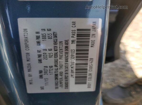 JM1BM1M7XG1309103 2016 MAZDA 3 Blue Vista del compartimento del motor