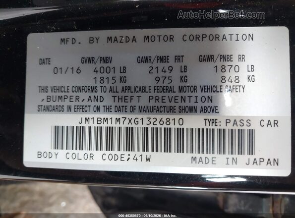 JM1BM1M7XG1326810 2016 MAZDA 3 Black 