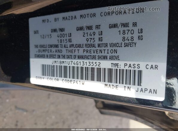 JM1BM1U74G1313552 2016 MAZDA 3 Black Շարժիչի բաժամունքի տեսք