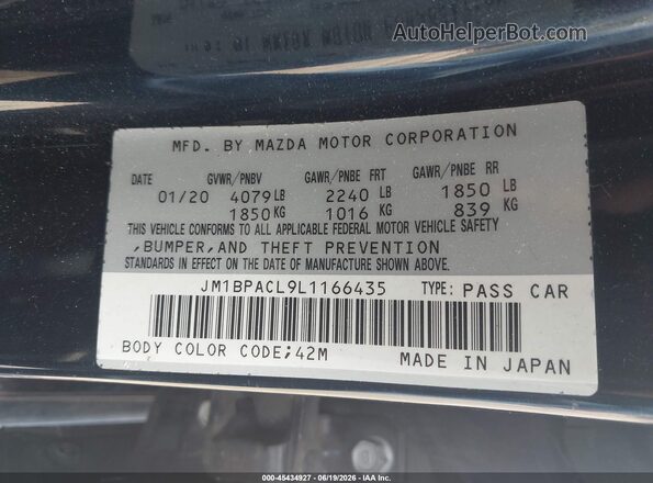 JM1BPACL9L1166435 2020 MAZDA 3 Dark Blue Widok komory silnika
