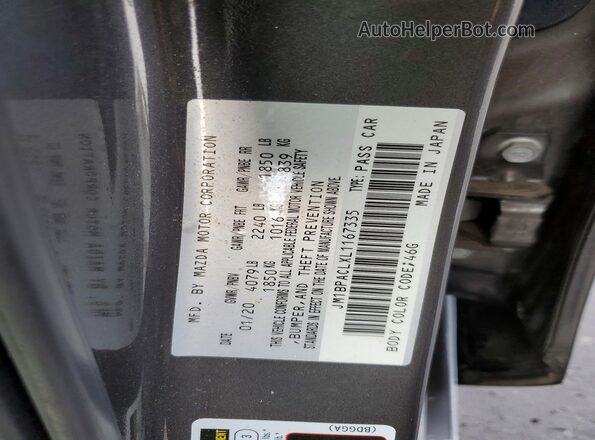 JM1BPACLXL1167335 2020 MAZDA 3 Charcoal Շարժիչի բաժամունքի տեսք