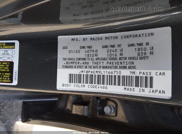 JM1BPAEM9L1166750 2020 MAZDA 3 Gray Vista del compartimento del motor