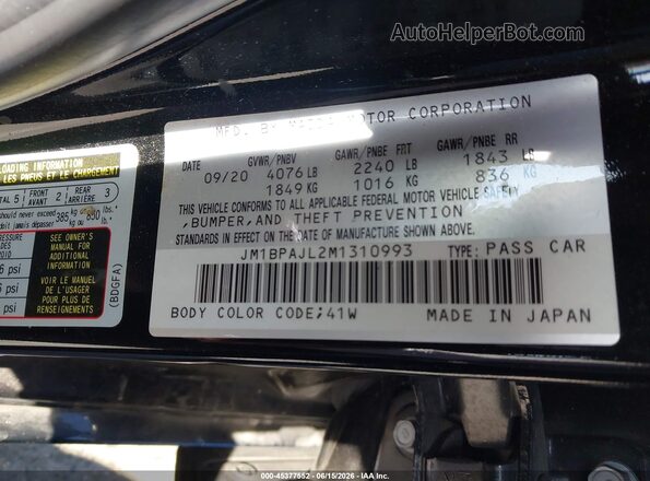 JM1BPAJL2M1310993 2021 MAZDA 3 Black ძრავის განყოფილების ხედი