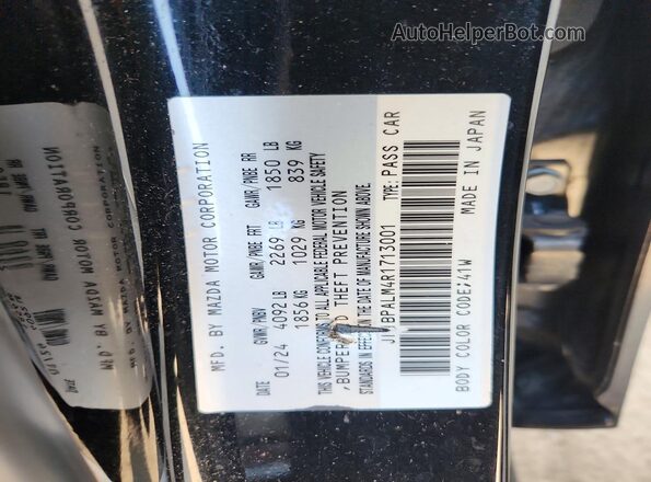 JM1BPALM4R1713001 2024 MAZDA 3 Black Вид наклейки з VIN-кодом