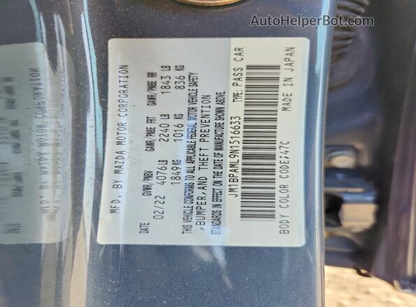 JM1BPAML9N1516633 2022 MAZDA 3 Gray Вид підкапотного простору