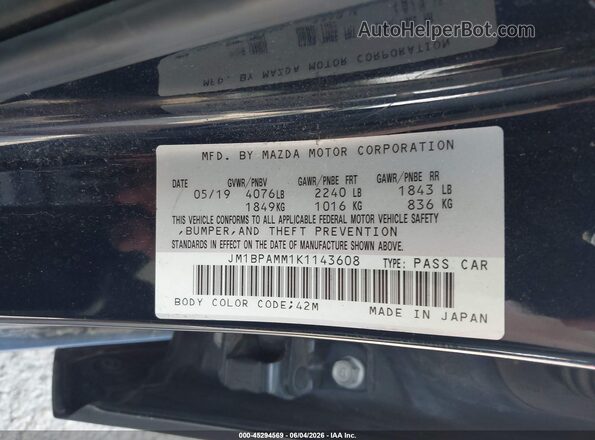 JM1BPAMM1K1143608 2019 MAZDA 3 Dark Blue Widok komory silnika