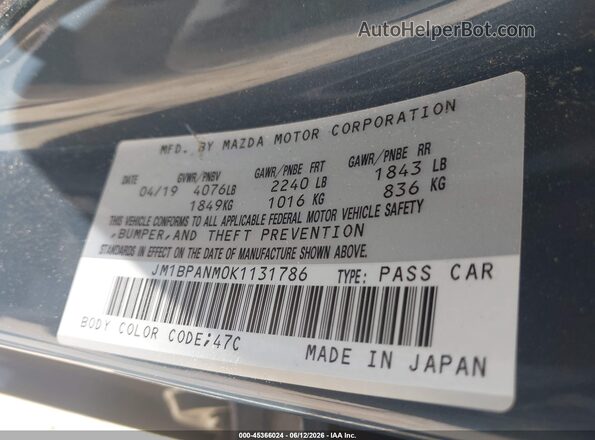 JM1BPANM0K1131786 2019 MAZDA 3 Синий Вид подкапотного пространства