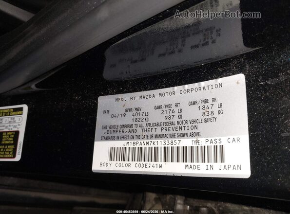JM1BPANM7K1133857 2019 MAZDA 3 Black Вид підкапотного простору