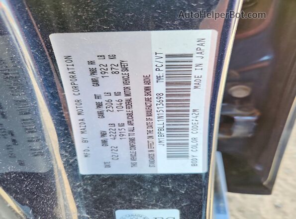 JM1BPBLL1N1513698 2022 MAZDA 3 Blue Vista del compartimento del motor