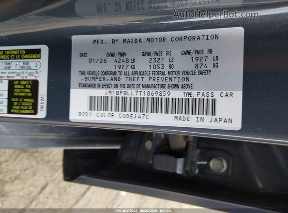 JM1BPBLL7T1869859 2026 MAZDA 3 Light Blue Engine compartment view
