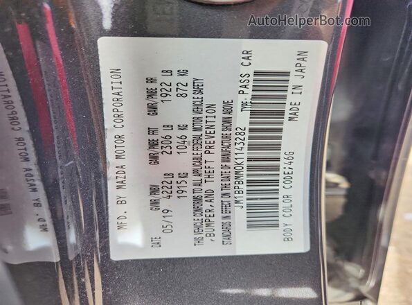 JM1BPBMM0K1143282 2019 MAZDA 3 Gray Engine compartment view
