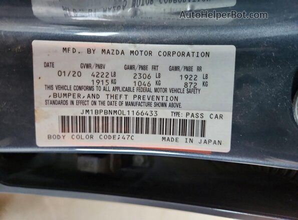 JM1BPBNM0L1166433 2020 MAZDA 3 Gray Widok komory silnika