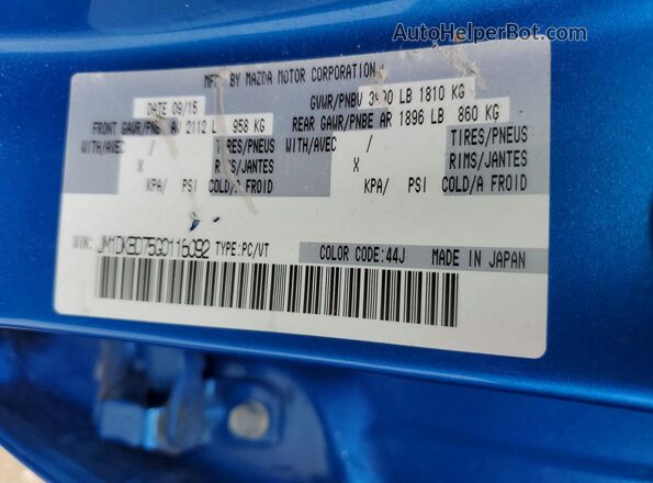 JM1DKBD75G0116092 2016 MAZDA CX-3 Blue Engine compartment view