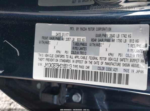 JM1DKDB76H0166113 2017 MAZDA CX-3 Синий Вид подкапотного пространства