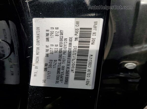 JM1DKDC79J1323065 2018 MAZDA CX-3 Black Vista de la etiqueta del VIN
