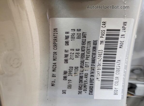 JM1DKFB78K1459833 2019 MAZDA CX-3 Белый Вид наклейки с VIN-кодом