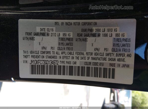 JM1DKFC73G0134972 2016 MAZDA CX-3 Black Engine compartment view