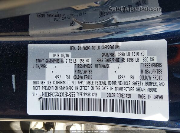 JM1DKFC74G0134866 2016 MAZDA CX-3 Blue Вид підкапотного простору