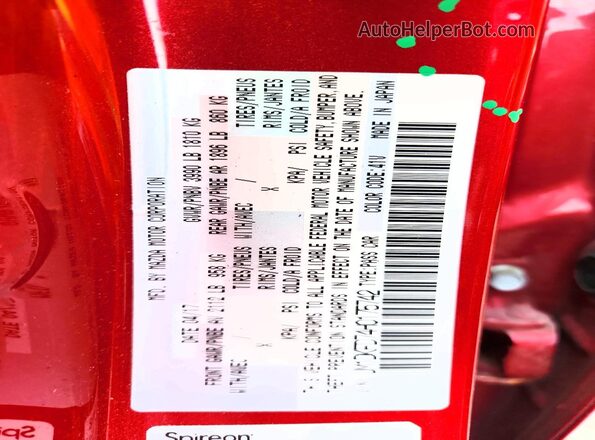 JM1DKFD74H0175742 2017 MAZDA CX-3 Красный Панорамный вид салона 360°