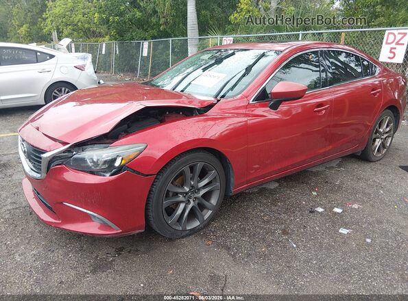 JM1GJ1W5XG1478693 2016 MAZDA 6 Red Առջևի ձախ երեք քառորդ տեսարան