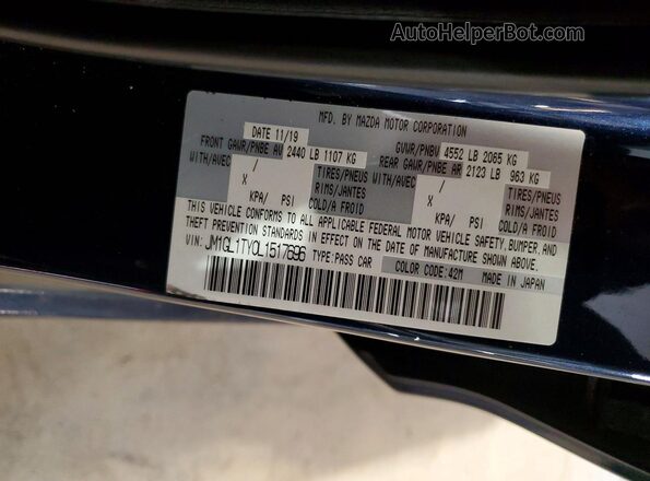 JM1GL1TY0L1517696 2020 MAZDA 6 Blue 