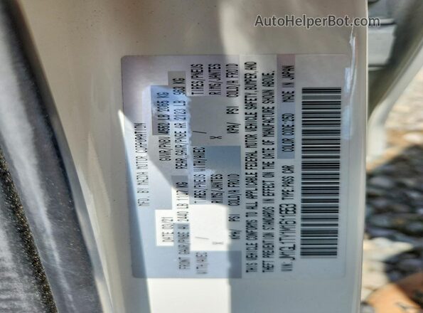 JM1GL1TY1M1611653 2021 MAZDA 6 White Widok naklejki z numerem VIN