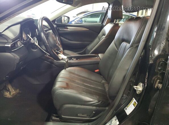 JM1GL1TYXJ1300850 2018 MAZDA 6 Black წინა სალონის ხედი
