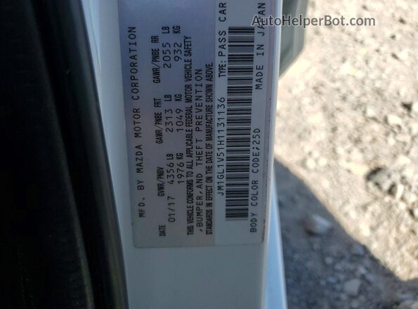 JM1GL1V51H1131136 2017 MAZDA 6 White Widok komory silnika