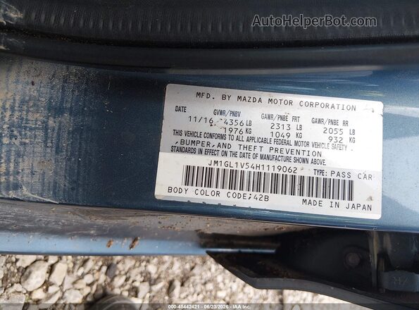 JM1GL1V54H1119062 2017 MAZDA 6 Blue Widok komory silnika