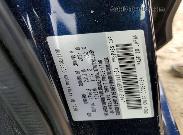 JM1GL1V55H1111830 2017 MAZDA 6 Blue 