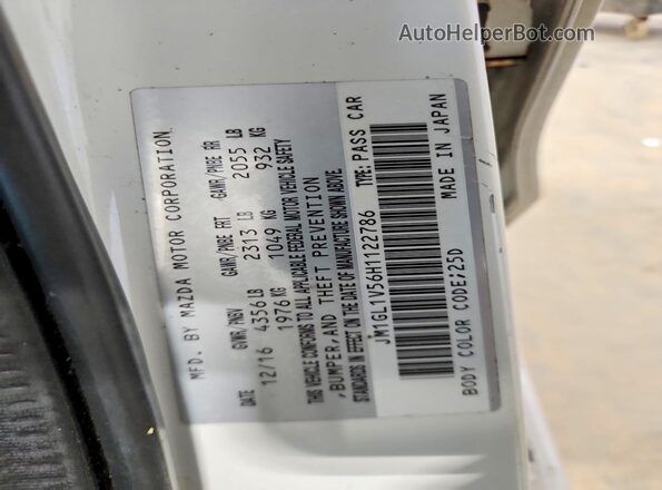 JM1GL1V56H1122786 2017 MAZDA 6 White Вид підкапотного простору