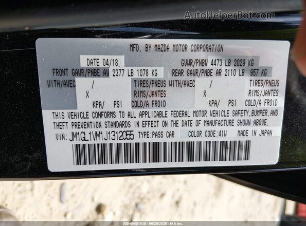 JM1GL1VM1J1312055 2018 MAZDA 6 Black Շարժիչի բաժամունքի տեսք