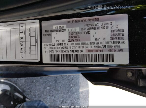 JM1GL1VM2M1608819 2021 MAZDA 6 Black 